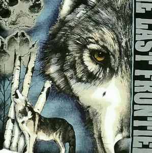 Alaska Wolf Last Frontier vintage t shirt L fog
